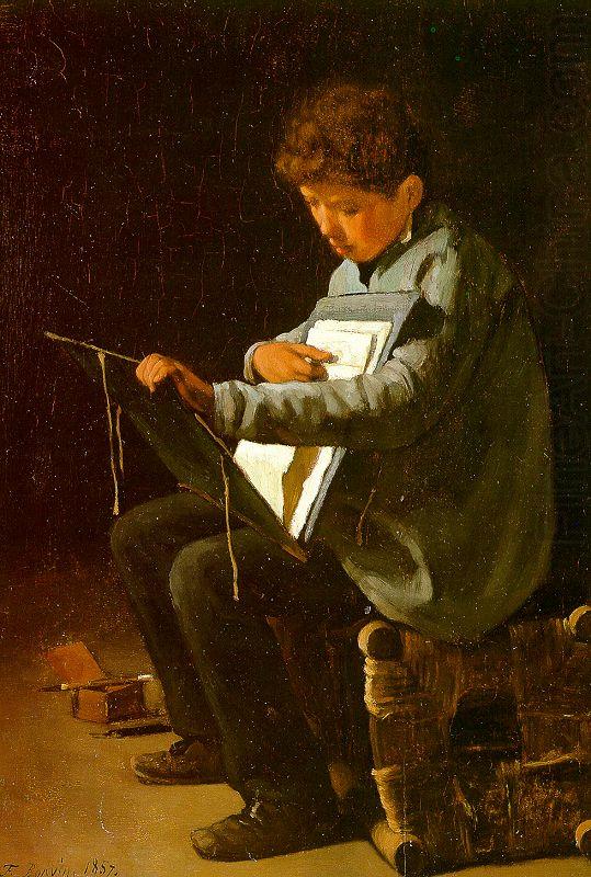 Seated Boy with a Portfolio, Francois Bonvin